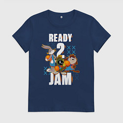 Футболка хлопковая женская Ready 2 Jam, цвет: тёмно-синий