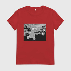 Футболка хлопковая женская Simpsons x Nirvana, цвет: красный