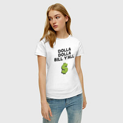 Футболка хлопковая женская Dolla Bill Yall, цвет: белый — фото 2