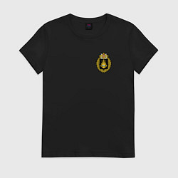 Футболка хлопковая женская Тихоокеанский флот ВМФ России, цвет: черный