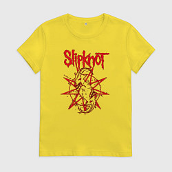 Футболка хлопковая женская Slipknot Slip Goats Art, цвет: желтый