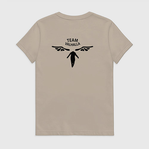 Женская футболка TEAM VALHALLA ВАЛЬХАЛЛА / Миндальный – фото 2