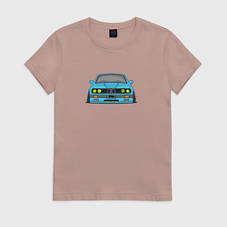 Футболка хлопковая женская Bmw e30 drift stance, цвет: пыльно-розовый
