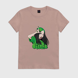 Футболка хлопковая женская BILLIE EILISH, цвет: пыльно-розовый