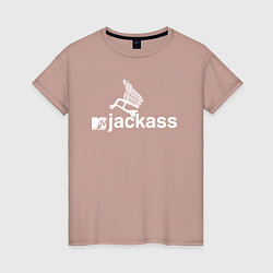 Футболка хлопковая женская Jackass, цвет: пыльно-розовый