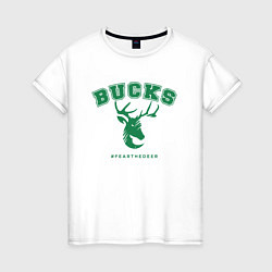 Футболка хлопковая женская Bucks - Champions, цвет: белый