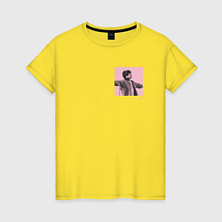 Футболка хлопковая женская EUPHORIA BTS PINK Edition, цвет: желтый