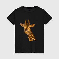 Футболка хлопковая женская Жираф Жора, цвет: черный