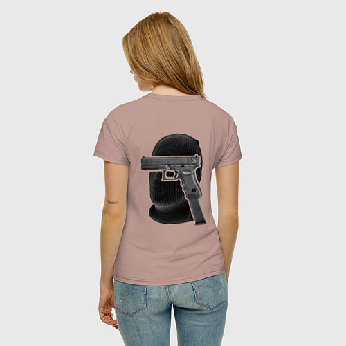 Женская футболка Drill jugg black двусторонняя / Пыльно-розовый – фото 4