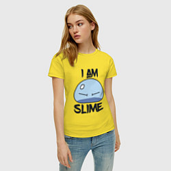 Футболка хлопковая женская I AM SLIME, Я СЛИЗЬ, цвет: желтый — фото 2