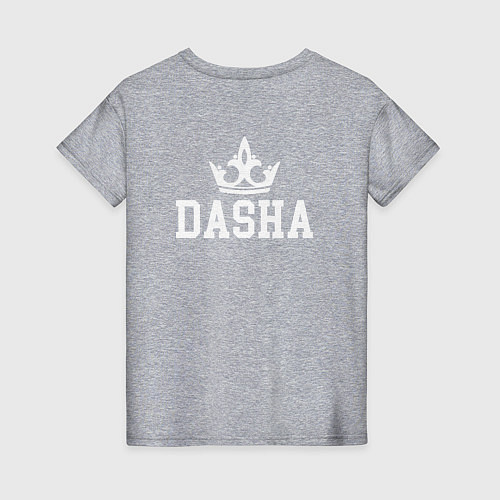 Женская футболка Даша Корона на спине / Меланж – фото 2