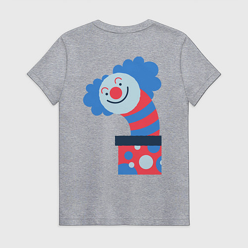 Женская футболка Жуткий клоун-сюрприз в коробке / Меланж – фото 2