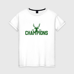 Футболка хлопковая женская Bucks Champions, цвет: белый