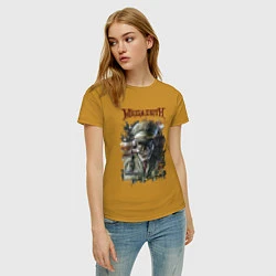 Футболка хлопковая женская Megadeth Мегадеф Z, цвет: горчичный — фото 2