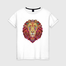 Футболка хлопковая женская Lion Puzzle, цвет: белый