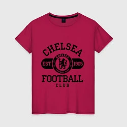 Футболка хлопковая женская Chelsea Football Club, цвет: маджента