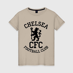 Футболка хлопковая женская Chelsea CFC, цвет: миндальный