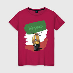 Футболка хлопковая женская Vespa, цвет: маджента