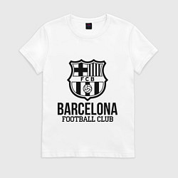 Футболка хлопковая женская Barcelona FC, цвет: белый