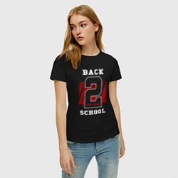 Футболка хлопковая женская Back to school, цвет: черный — фото 2