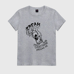 Футболка хлопковая женская Graffiti Cream, цвет: меланж