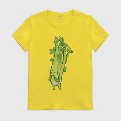 Футболка хлопковая женская Сельдерей, цвет: желтый