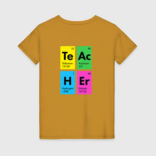 Женская футболка Самый крутой учитель химии / Горчичный – фото 2