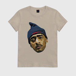 Футболка хлопковая женская Nipsey Face, цвет: миндальный