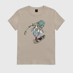 Футболка хлопковая женская Бессмертный Скейтер, цвет: миндальный