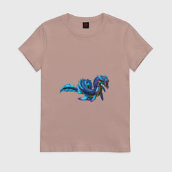 Футболка хлопковая женская Глубинный левиафан, цвет: пыльно-розовый