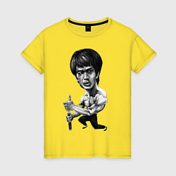 Футболка хлопковая женская Bruce Lee, цвет: желтый