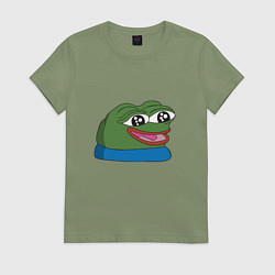 Футболка хлопковая женская Pepe happy Пепе хеппи, цвет: авокадо