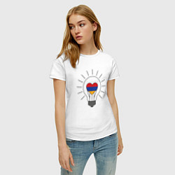 Футболка хлопковая женская Армения - Лампочка, цвет: белый — фото 2