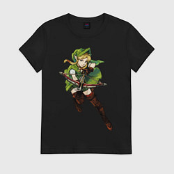 Футболка хлопковая женская Zelda1, цвет: черный