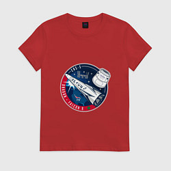 Футболка хлопковая женская SPACE X CRS-5, цвет: красный