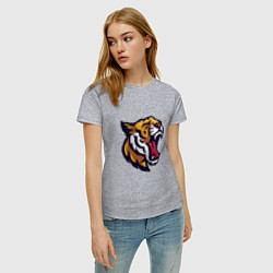 Футболка хлопковая женская Roar - Tiger, цвет: меланж — фото 2