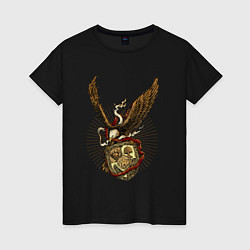 Футболка хлопковая женская Гигантский орёл, цвет: черный