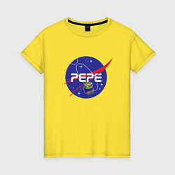 Футболка хлопковая женская Pepe Pepe space Nasa, цвет: желтый