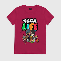 Футболка хлопковая женская Toca Life, цвет: маджента
