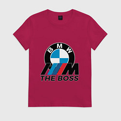Футболка хлопковая женская BMW BOSS, цвет: маджента