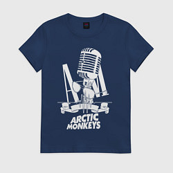 Футболка хлопковая женская Arctic Monkeys, рок, цвет: тёмно-синий