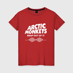 Футболка хлопковая женская Arctic Monkeys, группа, цвет: красный