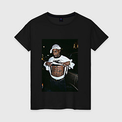 Футболка хлопковая женская Legends Never Die 2Pac, цвет: черный