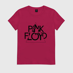 Футболка хлопковая женская PINK FLOYD LOGO ПИНК ФЛОЙД, цвет: маджента