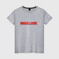 Футболка хлопковая женская Roblox logo red роблокс логотип красный, цвет: меланж