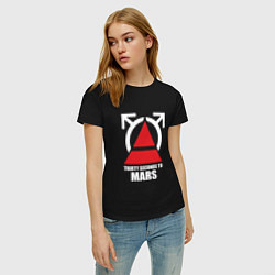 Футболка хлопковая женская 30 Seconds To Mars Logo, цвет: черный — фото 2