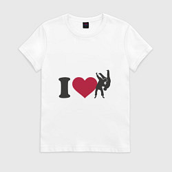 Футболка хлопковая женская I Love Judo, цвет: белый