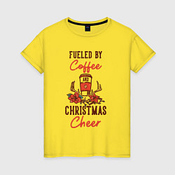 Футболка хлопковая женская Christmas Coffee, цвет: желтый