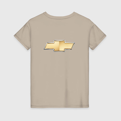 Женская футболка Chevrolet Лого Эмблема спина / Миндальный – фото 2