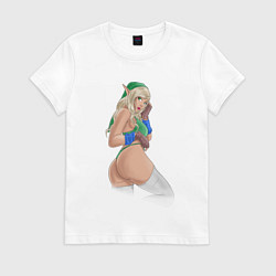 Футболка хлопковая женская Link girl from Legen of Zelda, цвет: белый